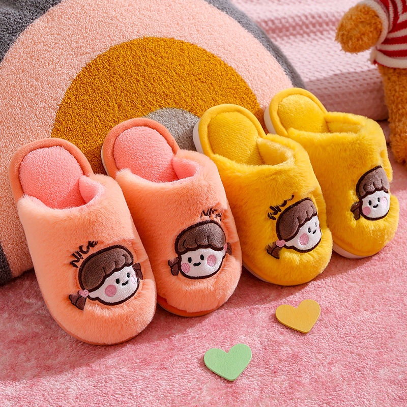 Dép Bông Đi Trong Nhà Họa Tiết Hoạt Hình Dễ Thương Cho Bé Yêu