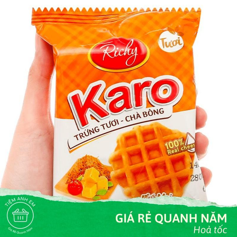 Bánh trứng tươi chà bông phô mai hoàng kim Karo gói 156g
