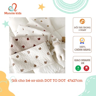 Gối cotton cho bé sơ sinh DOT TO DOT 47x27cm Hàn Quốc