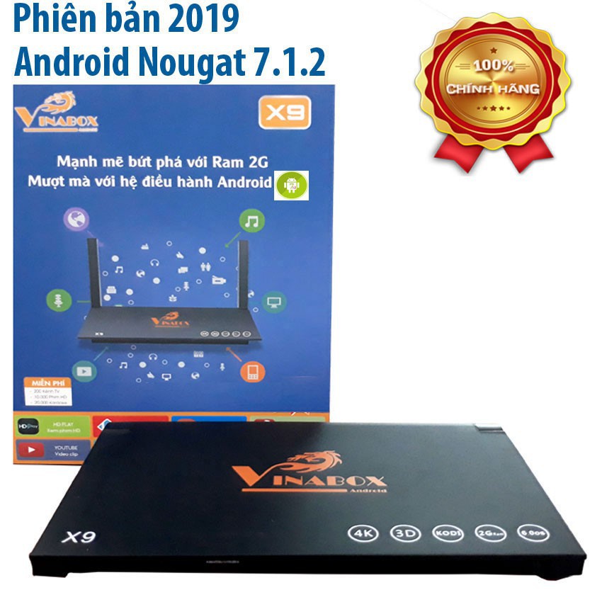 Android Vinabox X9 2G 2020 - Hàng Chính Hãng - BH 1 ĐỔI 1 12 THÁNG