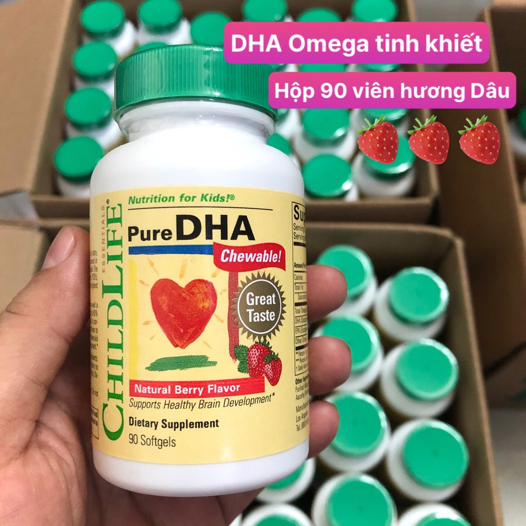 ❤ [Quận 3] Childlife Pure DHA 90 viên Mỹ - Hàng Air Đủ Bill - Hương Dâu [Date 10/2022] | BigBuy360 - bigbuy360.vn