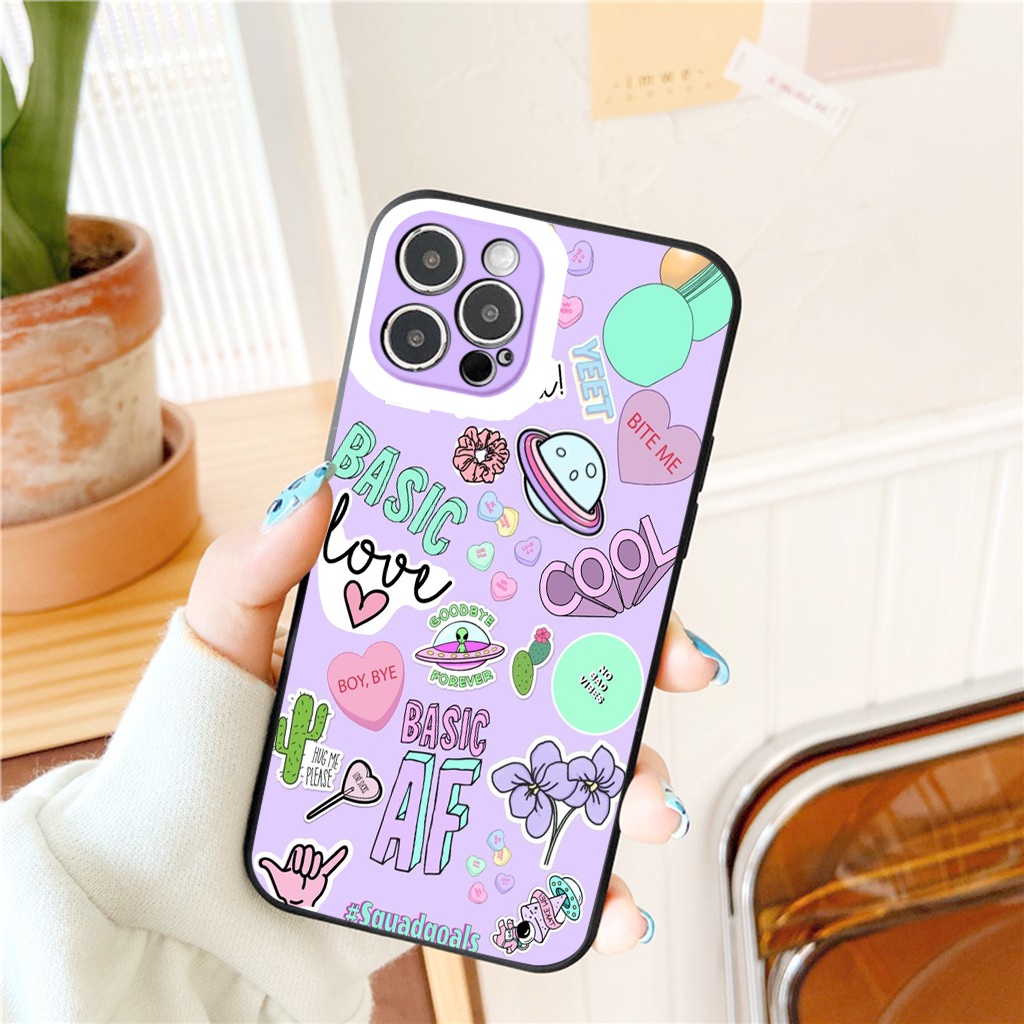 Ốp chống sốc iphone viền vuông basic love bảo vệ camera Ốp lưng iphoneX/XS/XR/XSMAX/6/7/8/Plus/11/12/13/Pro/Promax