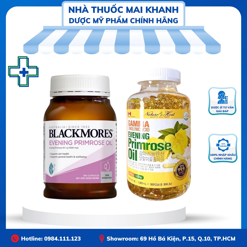 Tinh Dầu Hoa Anh Thảo Hàn Quốc Gamma 300 Viên Uống Và Blackmores Úc Evening Primrose Oil 190v