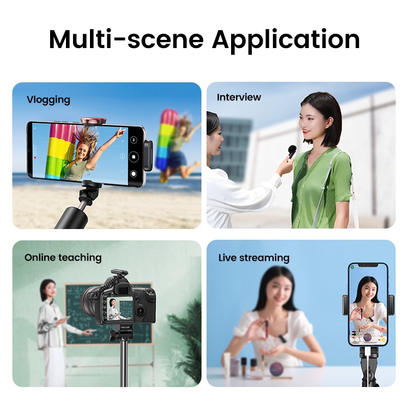 Micro không dây UGREEN dạng kẹp giảm tiếng ồn hỗ trợ quay video/ phát trực tiếp