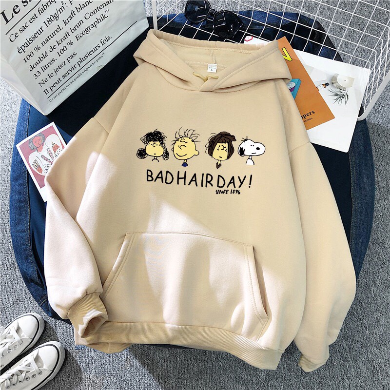 Áo Nỉ Hoodie In Hình Hoạt Hình BAD HAIR DAY  - Áo From Rộng Unisex    HOT TREND TTSPA0130