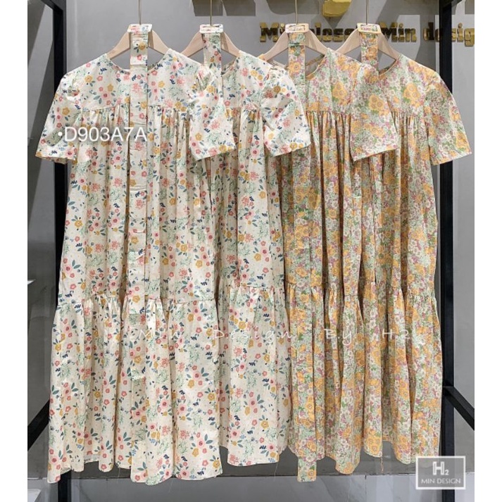 ĐẦM SUÔNG HOA XẾP LY TAY PHỒNG ,VÁY BẦU HOA NHÍ DÁNG DÀI, VÁY BABYDOLL HOA FORM RỘNG ĐI BIỂN DẠO PHỐ MÙA HÈ BEBEDOLL