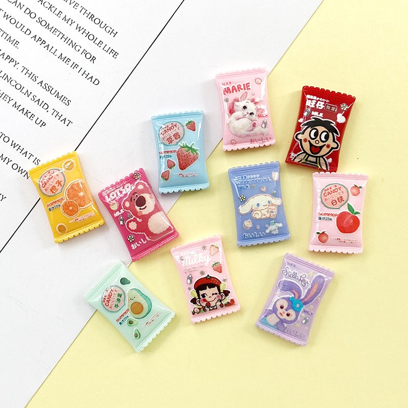 Charm hình kẹo dễ thương- sticker kẹo nhân vật hoạt hình dán điện thoại