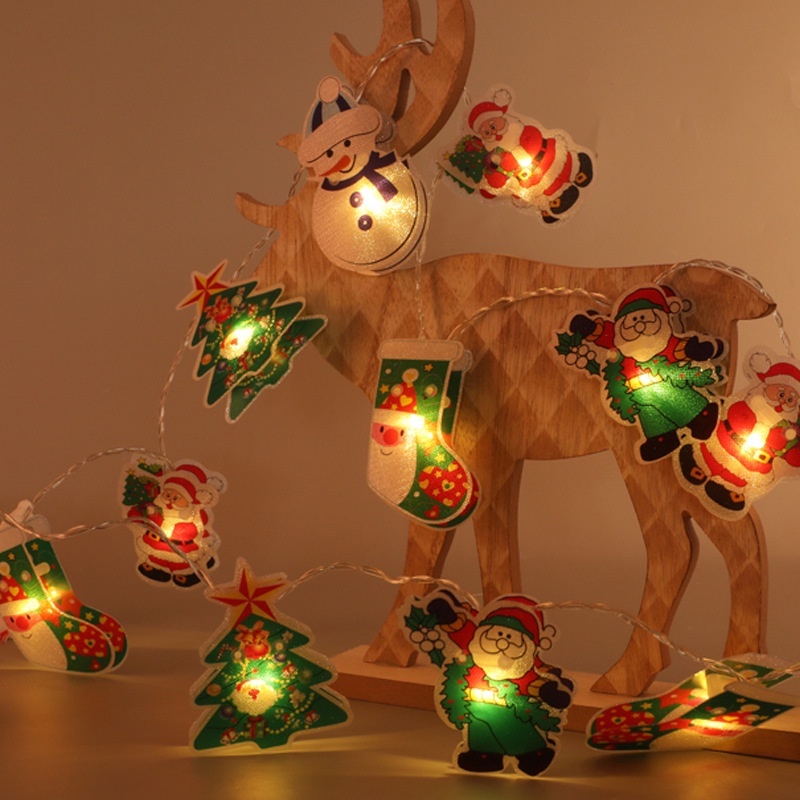 Dây Đèn LED Hình Ông Già Noel / Người Tuyết Trang Trí Cây Thông Giáng Sinh DIY