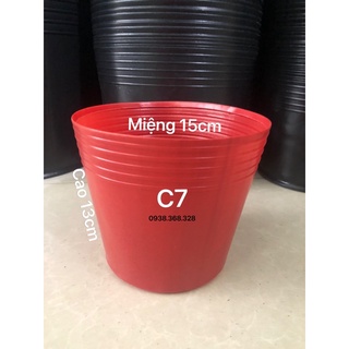 Chậu nhựa trồng cây c7 màu đỏ dày dặn