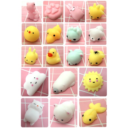 Squishy Mochi squishy mini hình thú DCB22 Dễ Thương mềm mại bóp đã tay cute dán trang trí ốp
