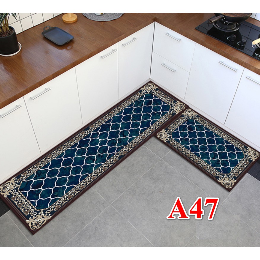 Bộ 2 tấm thảm bếp MẪU CHÂU ÂU HIỆN ĐẠI  (40x60cm và 40x120cm)