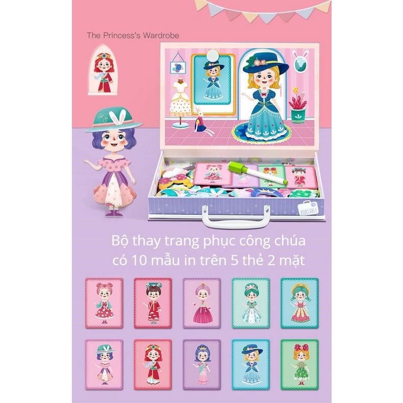 [Mẫu mới] BỘ GHÉP HÌNH NAM CHÂM BẰNG GỖ THAY QUẦN ÁO