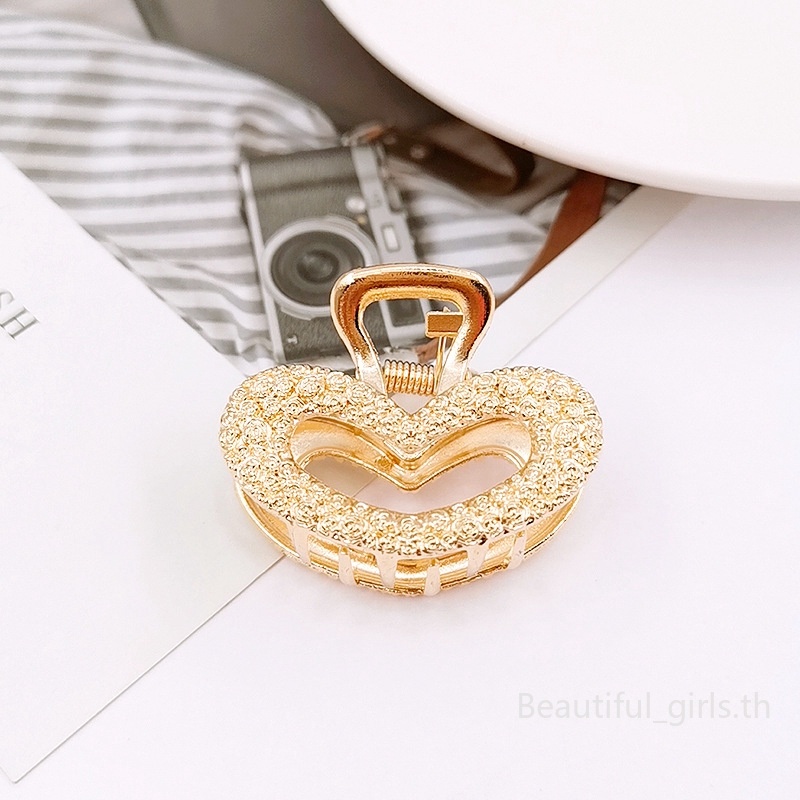 Kẹp Tóc Hình Nơ Trái Tim Bằng Kim Loại Phong Cách Hàn Quốc Thời Trang