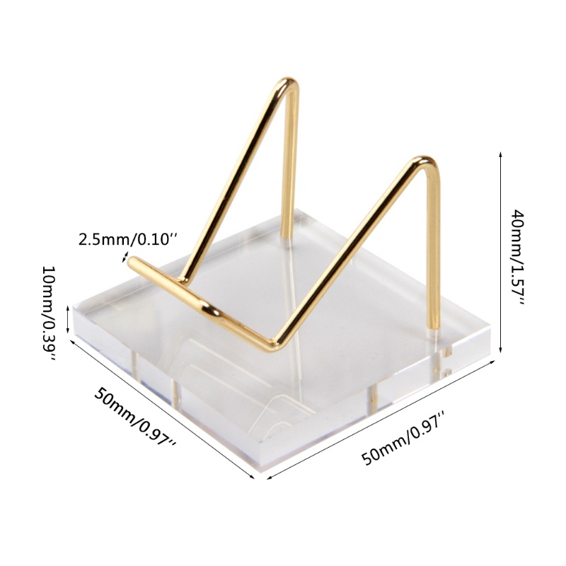 Giá đỡ trưng bày đá khoáng sản bằng kim loại với đế acrylic pha lê