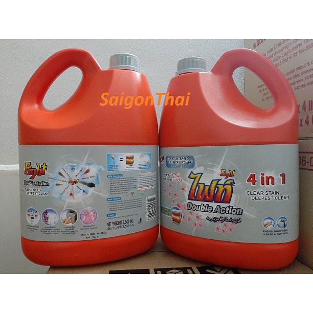 Nước giặt Fight 4in1 Thái Lan 3000ml Nắp Xám