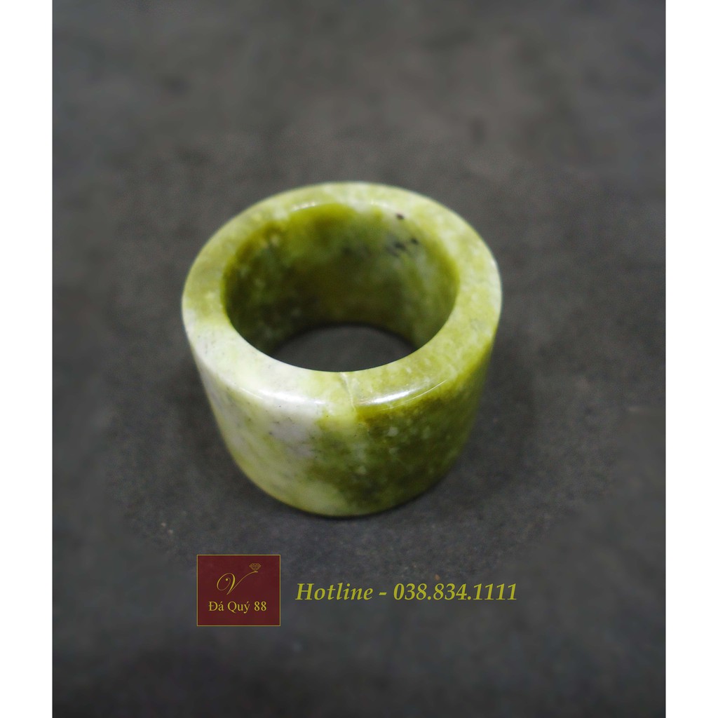 Nhẫn càn long đá sepentine tự nhiên văn chấn, Yên Bái đeo ngón cái, ngón trỏ