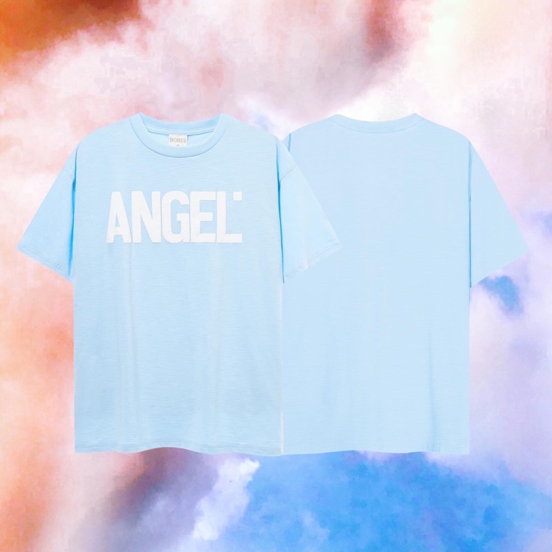 Áo Tay Ngắn BOBUI ANGEL LOGO TEE/ BABY BLUE