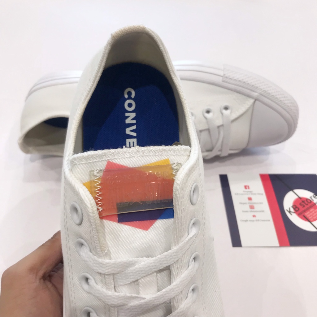 Giày Converse classic trắng full hoạ tiết màu cổ thấp