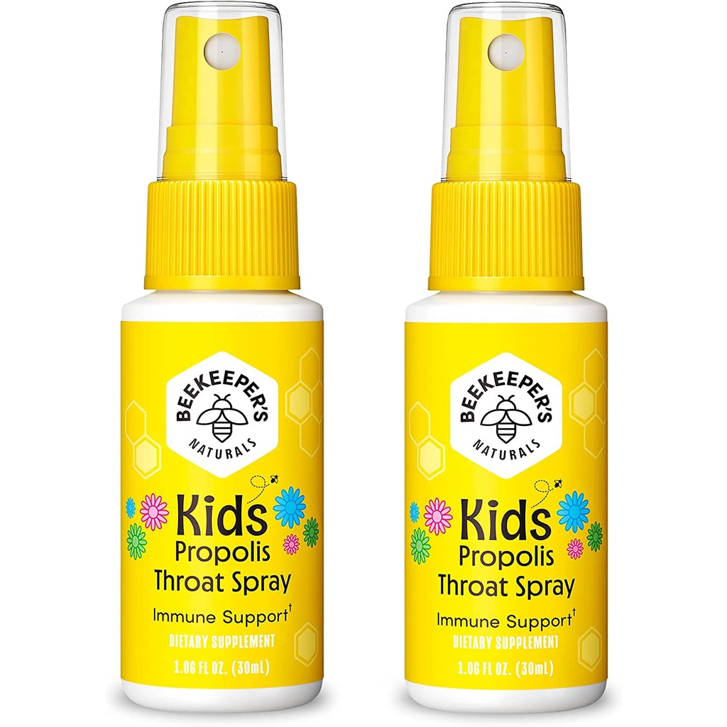 Keo ong dạng xịt cho trẻ_ BEEKEEPER'S NATURALS Propolis Throat Spray for Kids mẫu mới nhất 12.2024
