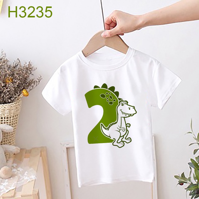 Áo thun trẻ em in hình Khủng Long Chúc Mừng Sinh Nhật siêu cute đáng yêu, chất liệu cotton thoáng mát SSSHOP