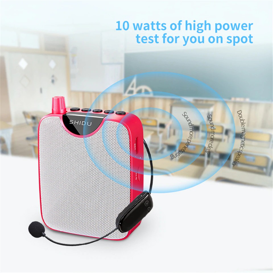Máy Trợ Giảng Không Dây Shidu Sd-M500 Uhf Công Suất Lớn, Thời Gian Hoạt Động Cả Ngày Không Cần Sạc