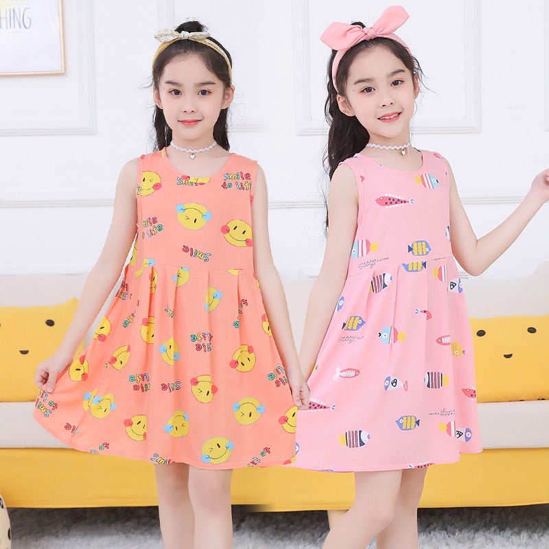 Đầm cotton Lụa Mỏng Kiểu Công Chúa Đáng Yêu Dành Cho Bé Gái 9.11