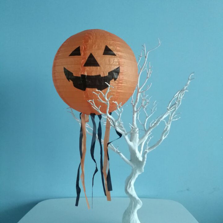 Lồng Đèn Giấy Họa Tiết Bí Ngô Trang Trí Halloween