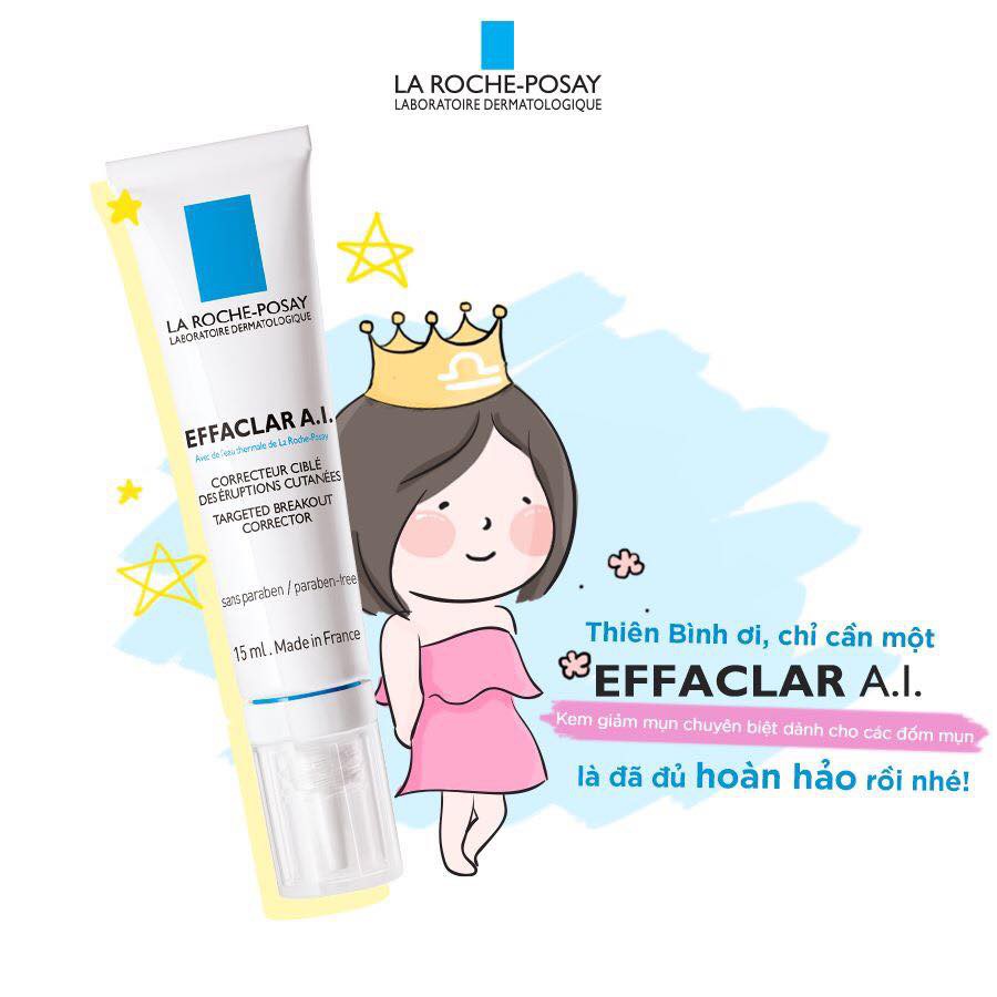 Kem giảm mụn chuyên biệt La roche posay Effaclar A.I 15ml