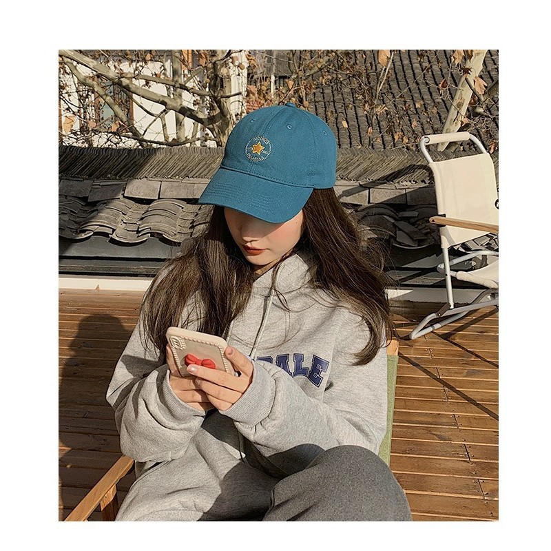 Mũ Lưỡi Trai Vải Cotton Thêu Chữ Thời Trang Unisex Mùa Xuân