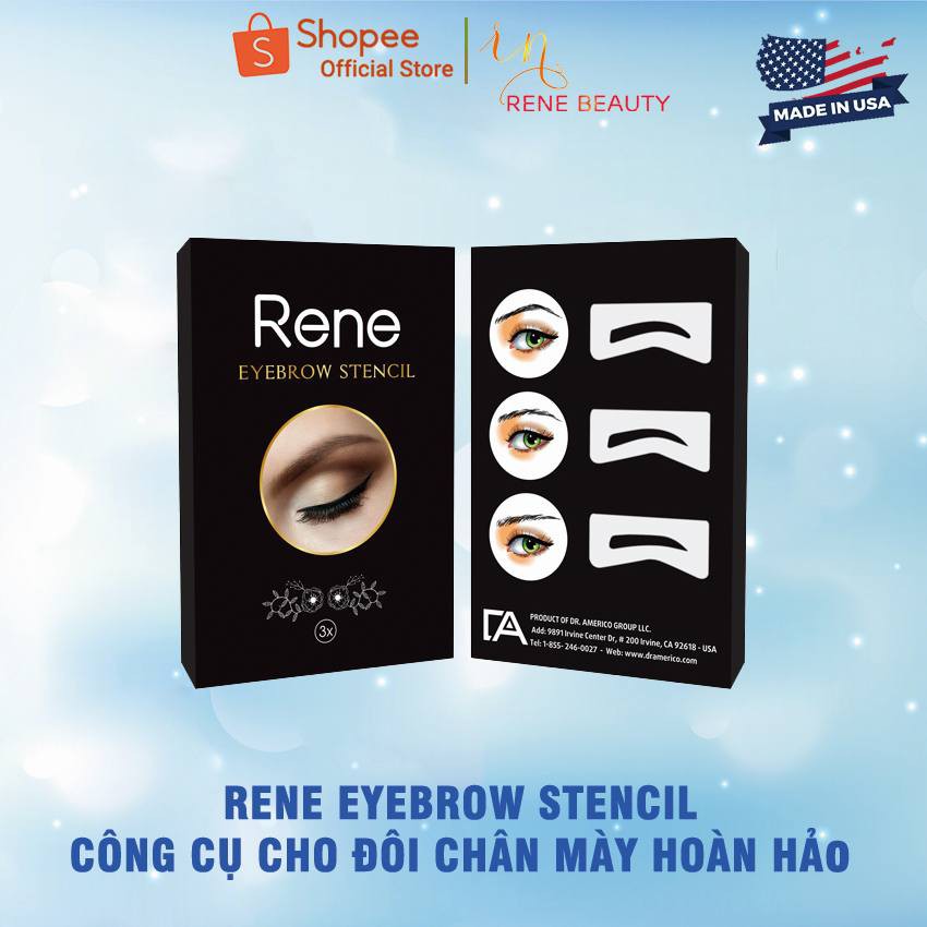 Khuôn kẻ mày chuyên nghiệp [Giúp trang điểm chuyên nghiệp] RENE EYEBROW STENCIL - USA