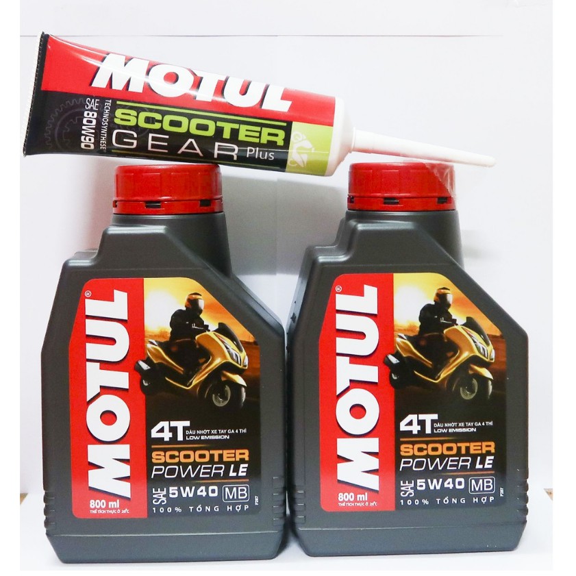 Combo 2 MOTUL Scooter Power LE 0,8L và tuýp láp 120ml