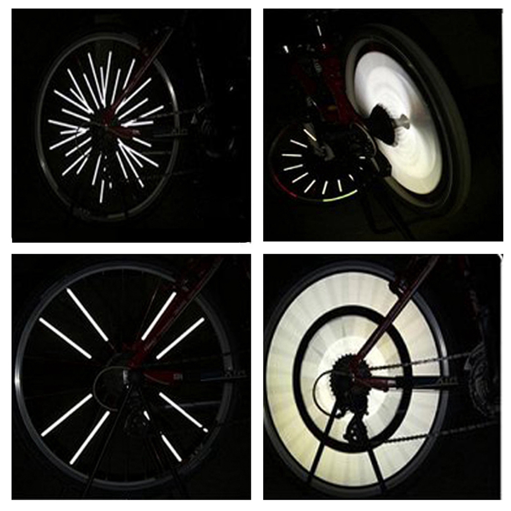 Set 12 ống phản quang trang trí căm xe đạp dài 8cm