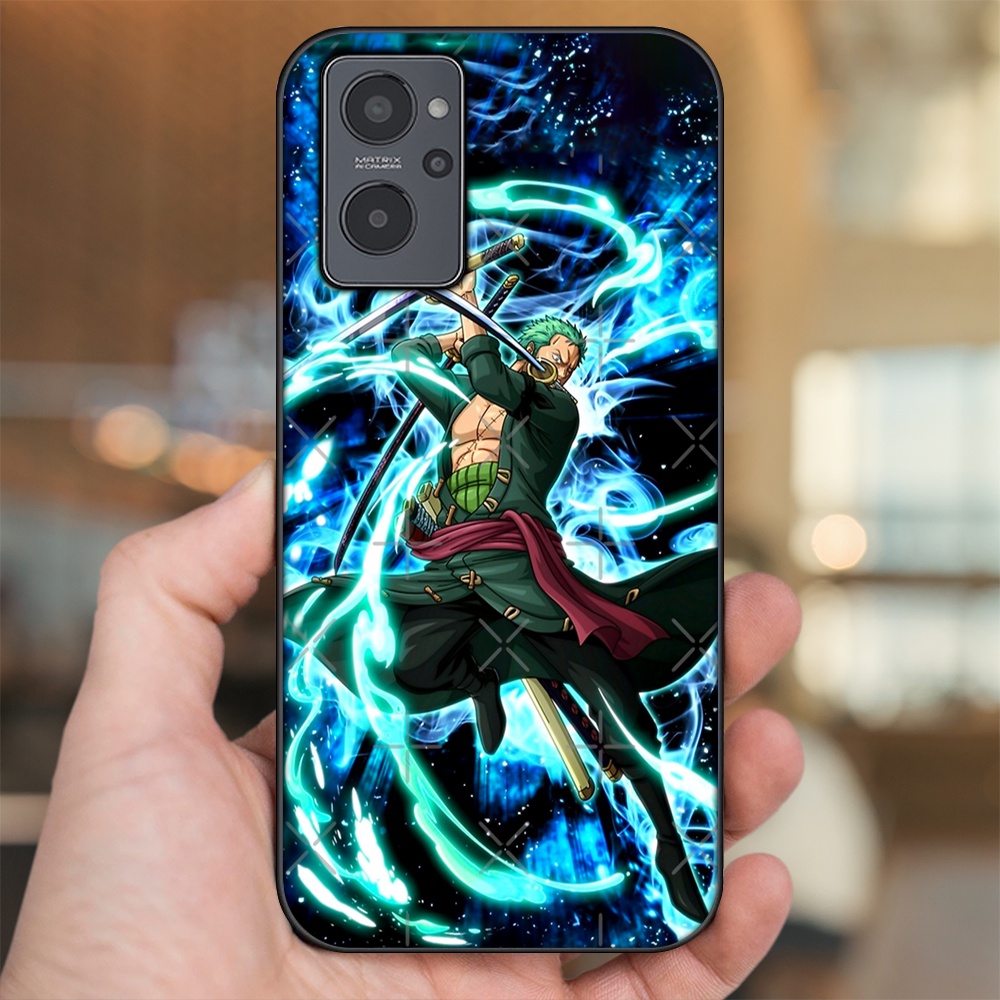 Ốp lưng Realme 9i viền đen in hình Zoro One Piece