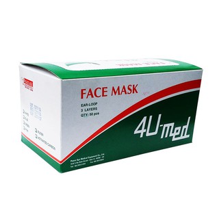 Hộp 50 cái Khẩu Trang Y Tế 4U Med (Xanh)