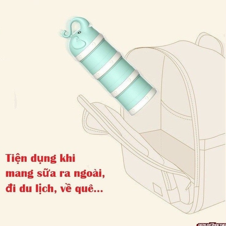 Hộp Chia Sữa Bột, Đồ Ăn Cho Bé Khi Đi Chơi Đi Học 3 Ngăn Có Nắp Đóng Mở Tiện Dụng Misuta Chính hãng