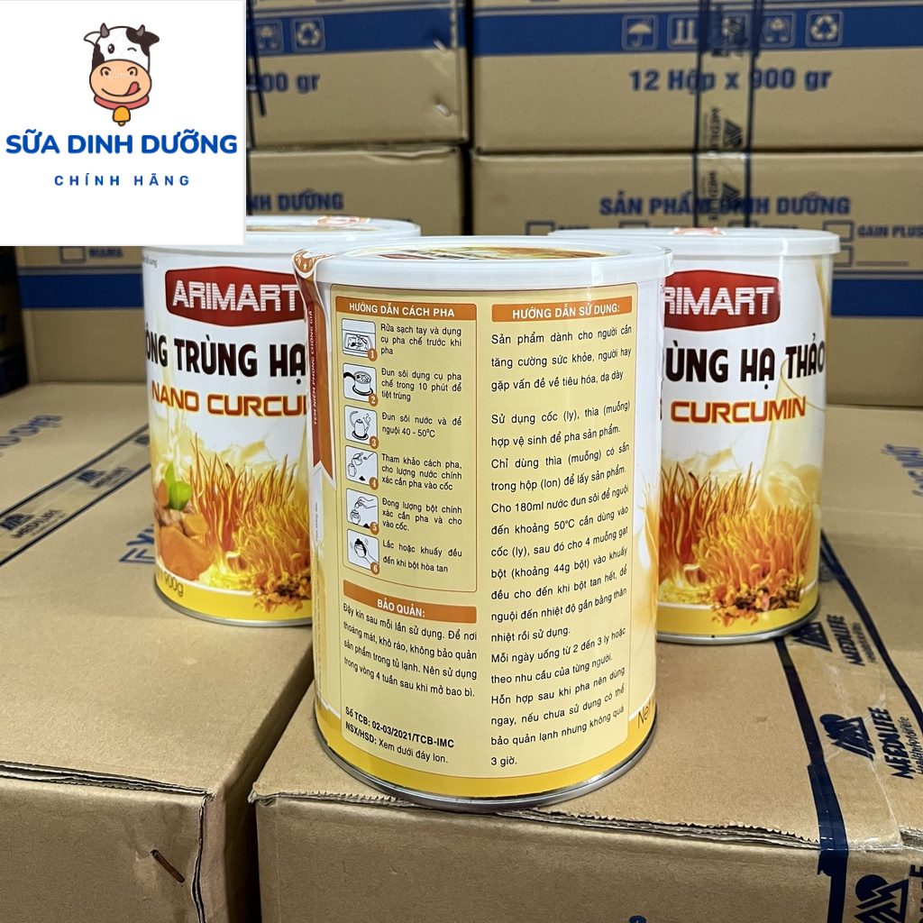 Đông trùng hạ thảo, Sữa nghệ Nano Curcumin 900g dành cho người gặp vấn đề về tiêu hóa, dạ dày, đại tràng, tá tràng