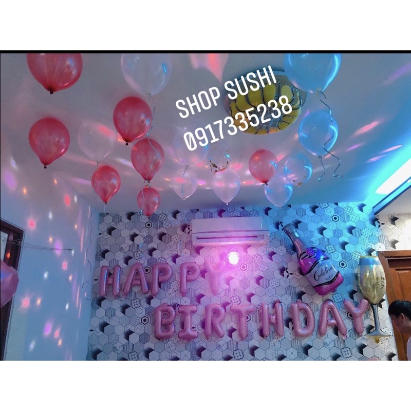 Set bóng trang trí sinh nhật chai Ly(30 bóng nhũ thường ) nhiều tông màu