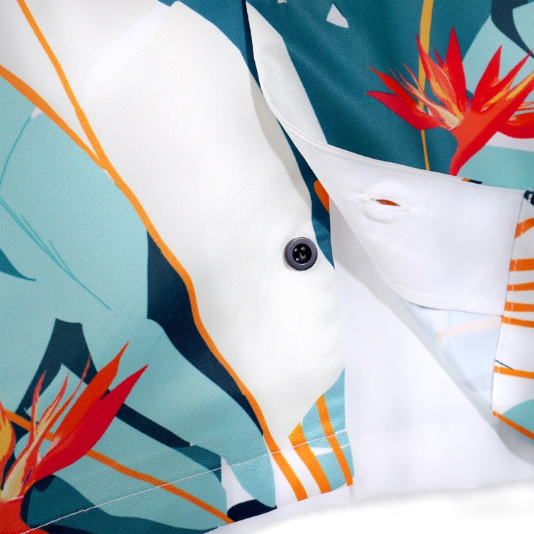Áo sơ mi nam tay ngắn họa tiết lá chuối, vải lụa mềm không nhăn, form regular Banana AMANLAB