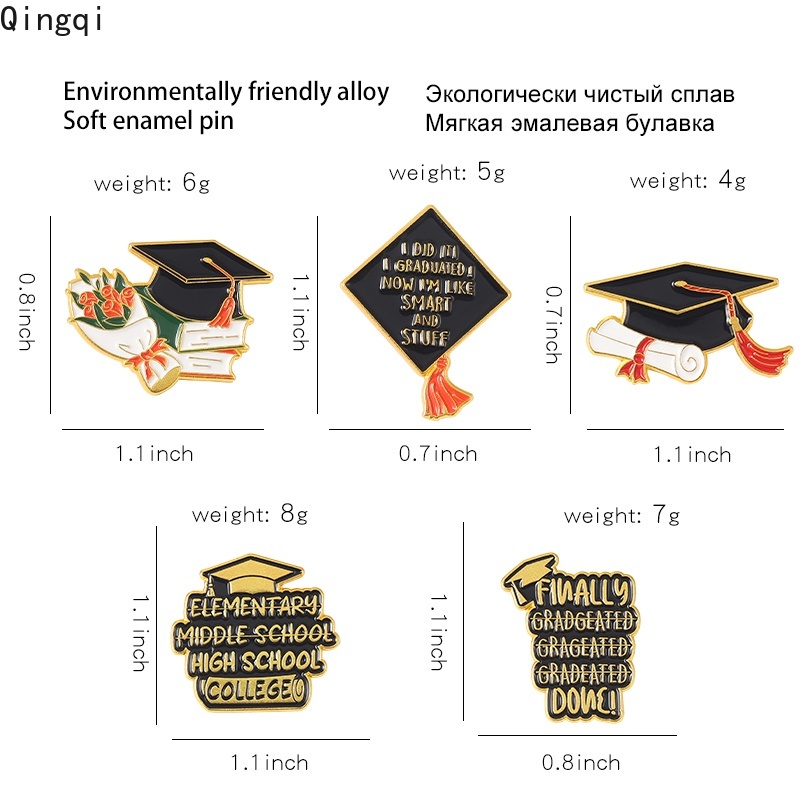 Ghim cài áo Miss Zoe chủ đề tốt nghiệp ngộ nghĩnh thích hợp làm quà tặng