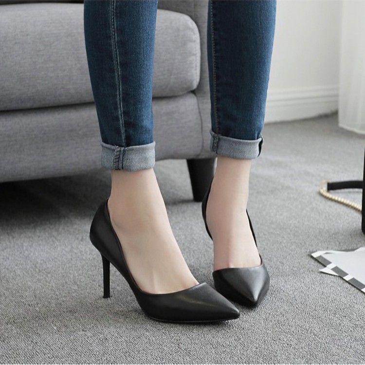 GIÀY CAO GÓT HỞ EO DA MỀM TÔN DÁNG cg-0496