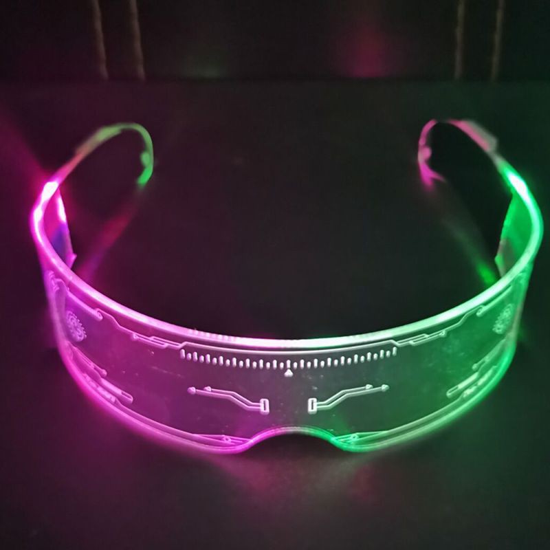 kính mắt đèn led trong suốt phụ kiện quay tiktok hiệu ứng đổi 7 màu