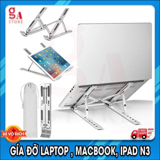Giá đỡ Laptop N3 - Kệ laptop, ipad, surface nhôm gấp gọn, điều chỉnh độ cao kiêm đế tản nhiệt