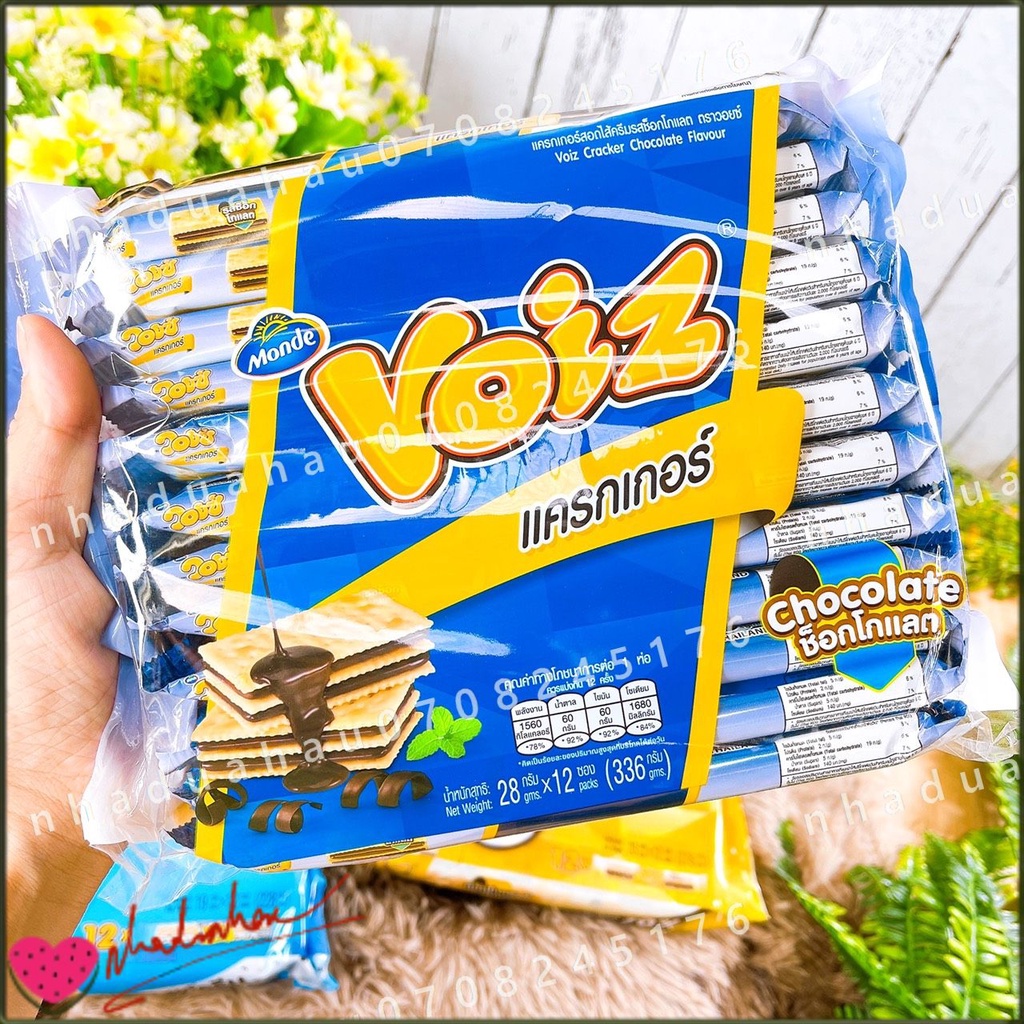 Một gói bánh kẹp kem 3 lớp/ kẹp kem xốp kẹp oreo 7 loại VOIZ Thái Lan gói lớn 336gam