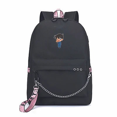 Balo thông minh in hình DETECTIVE CONAN Thám Tử Lừng Danh anime chibi xinh xắn có cổng sạc đi học đi chơi tiện dụng