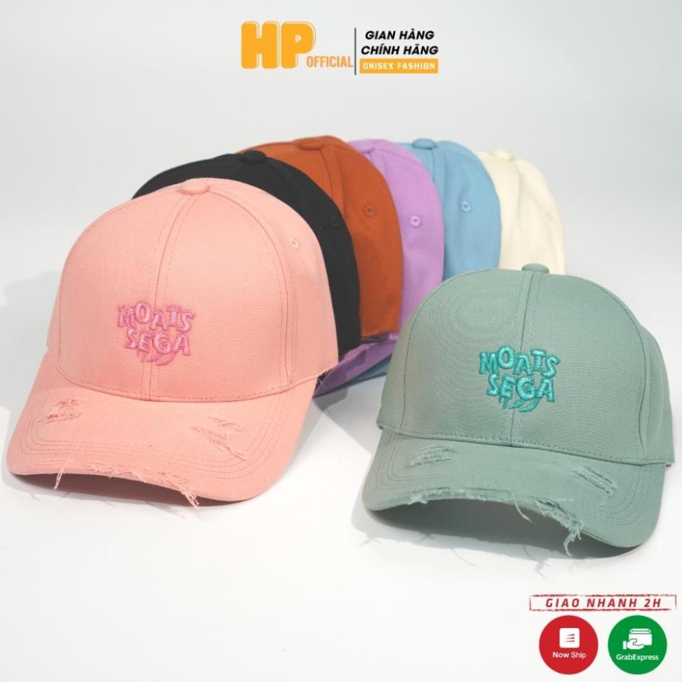 Mũ lưỡi trai ❤️ Nón kết thêu chữ MOATS SEGA kiểu rách tua rua chất kaki form unisex nam nữ N31 Xịn