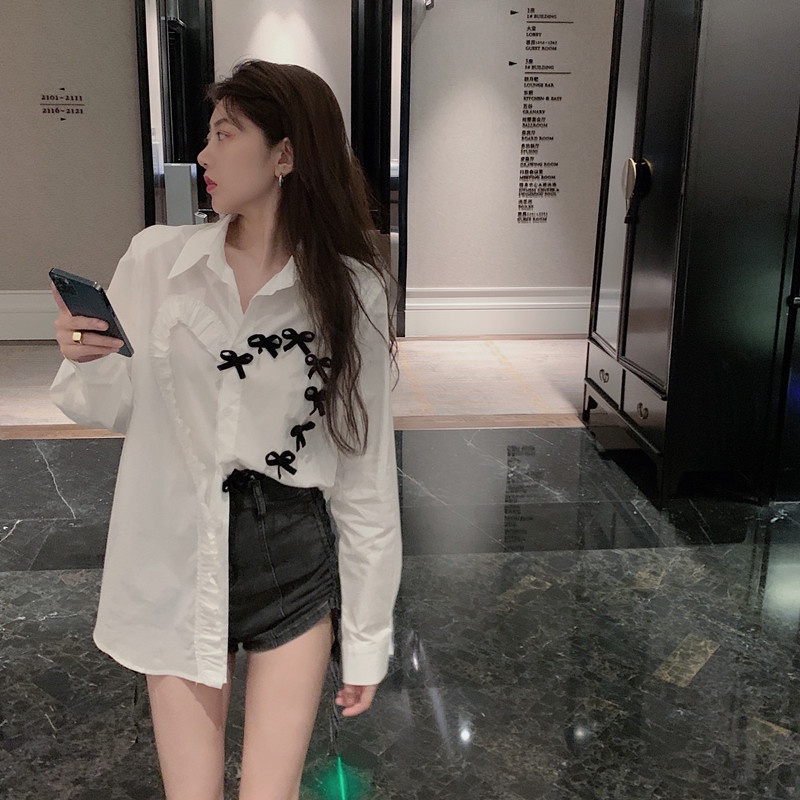 Áo sơ mi SUXI dài tay thiết kế mới theo phong cách Hàn Quốc thời trang mùa thu