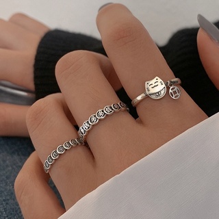Nhẫn bạc mèo thần tài