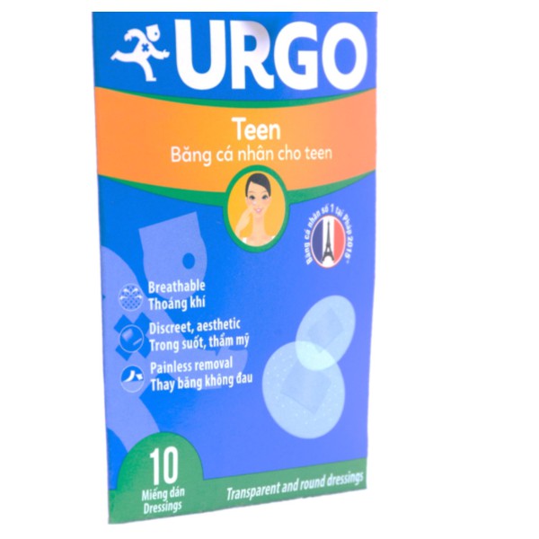 BĂNG CÁ NHÂN URGO cho tuổi Teen (hộp 10 miếng) - Đông Anh Pharmart