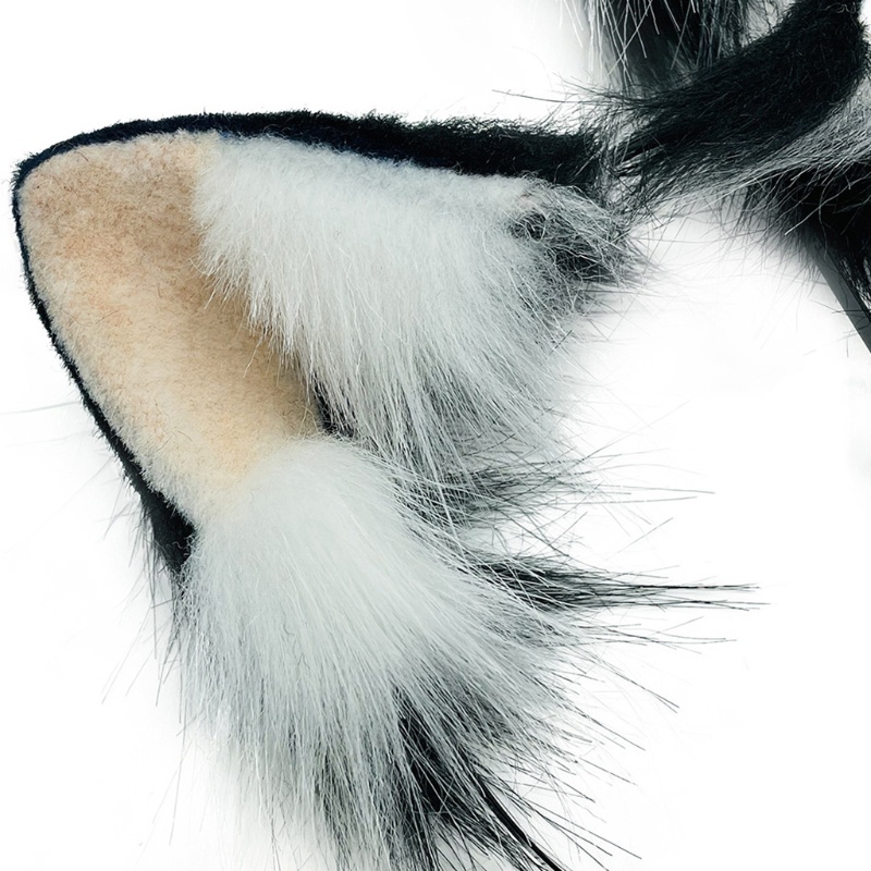 Băng Đô Tai Sói Lông Xù Handmade Hóa Trang Halloween / Giáng Sinh