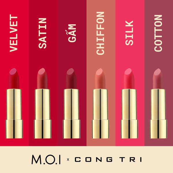 Son Công Trí x Hồ Ngọc Hà-Son Môi M.O.I Cosmetics Chính Hãng (Bản Giới Hạn Đặc Biệt)